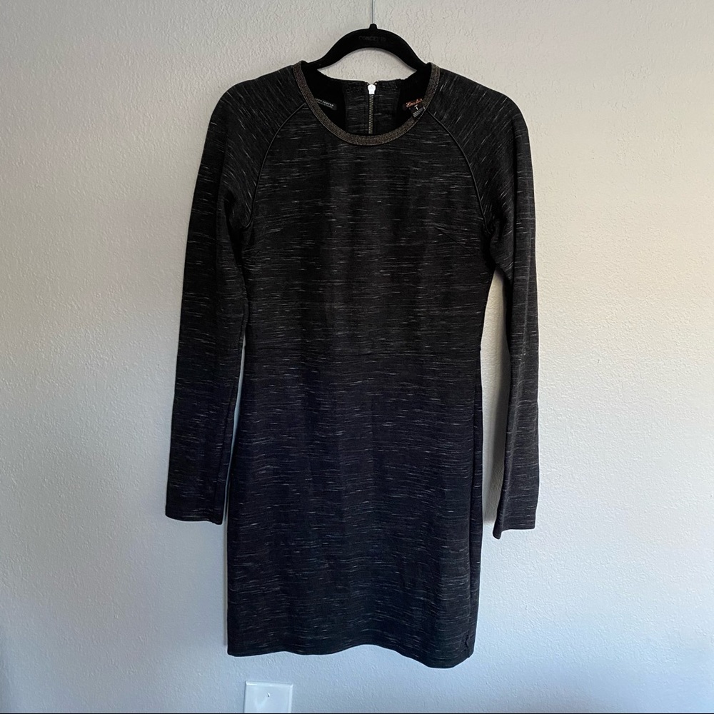 scotch & soda long sleeve dress with beaded collar